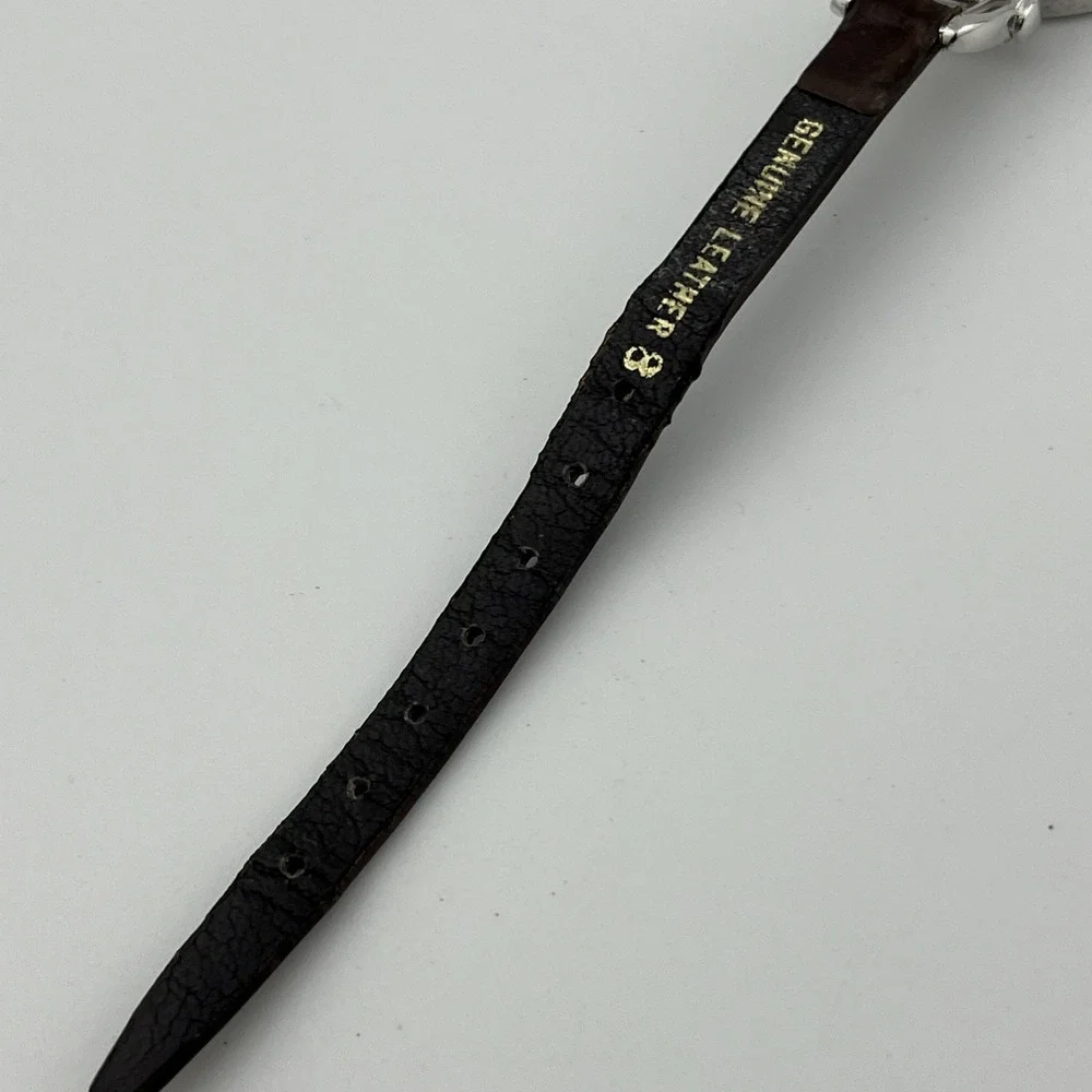 Bay Studio‎ Watch Women 32mm Silver Case Petite Leather Band- New Battery